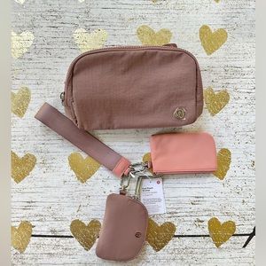 Lululemon Everywhere Belt Bag & Dual Pouch Bundle - Twilight Rose NWT